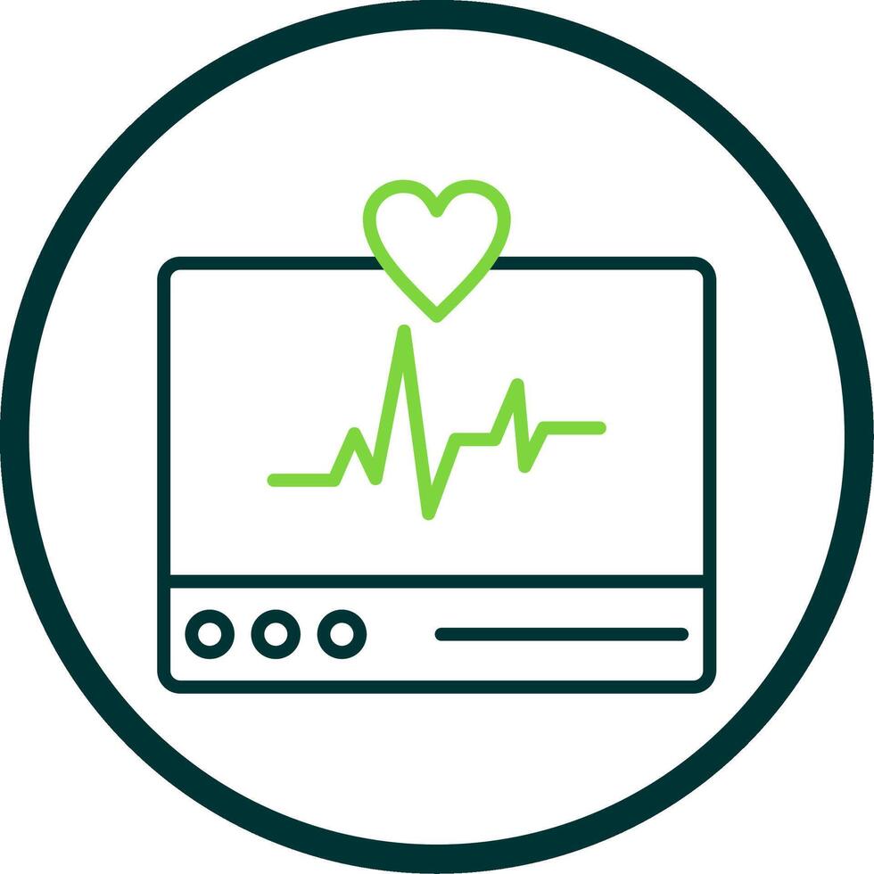 ECG Monitor Line Circle Icon Design vector