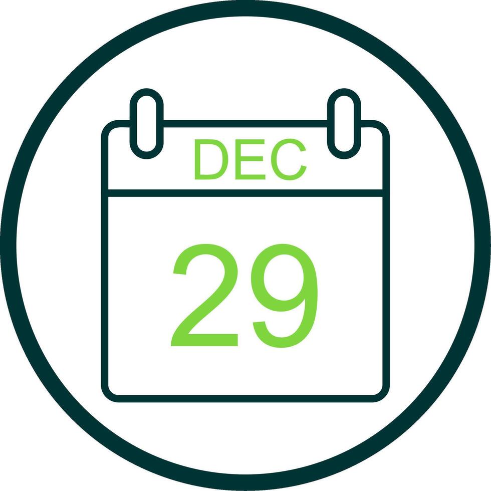 December Line Circle Icon Design vector