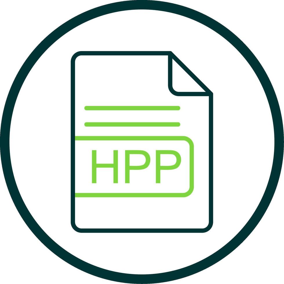 HPP File Format Line Circle Icon Design vector