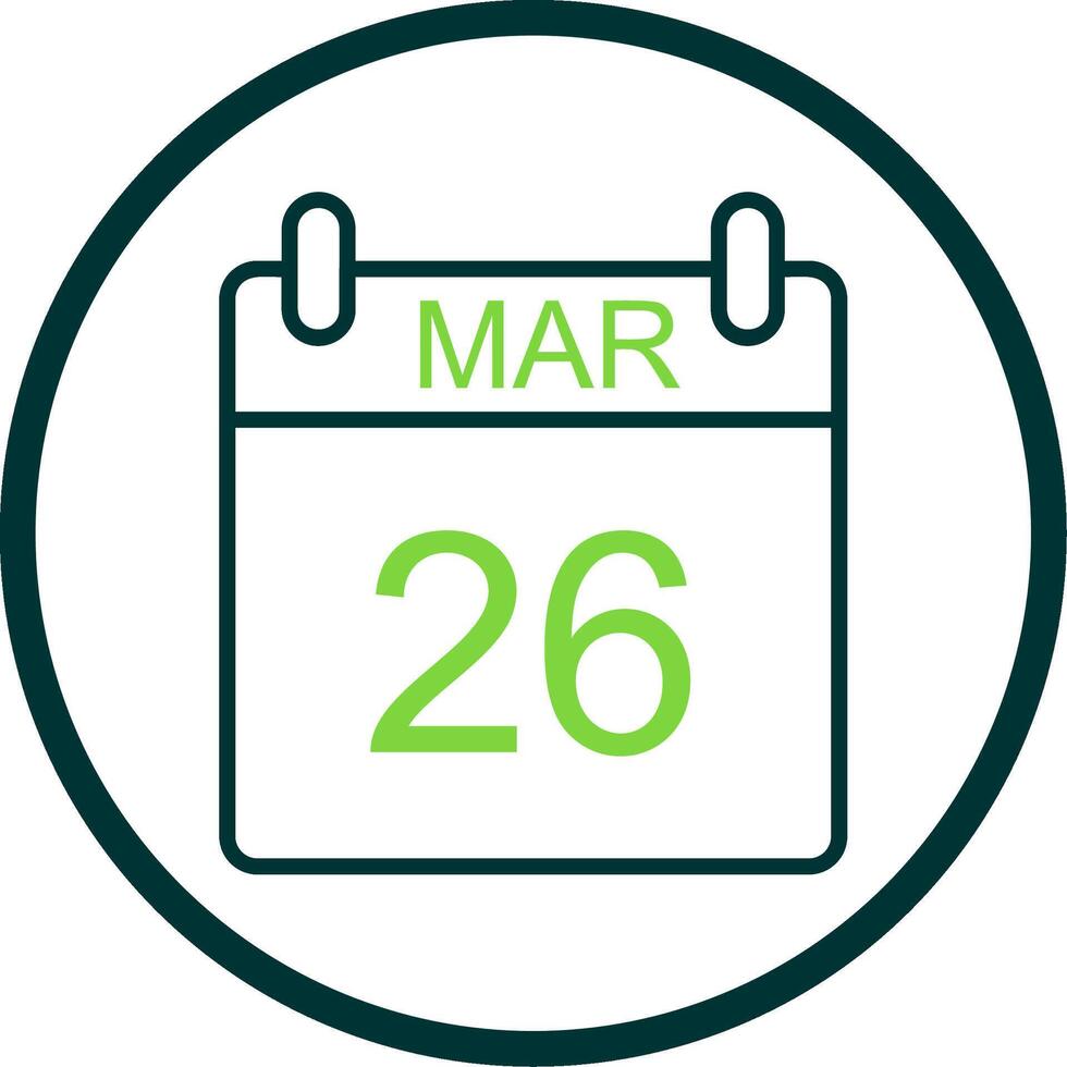 March Line Circle Icon Design vector