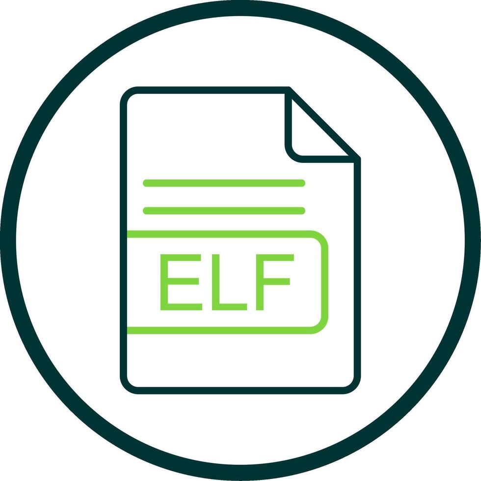 ELF File Format Line Circle Icon Design vector