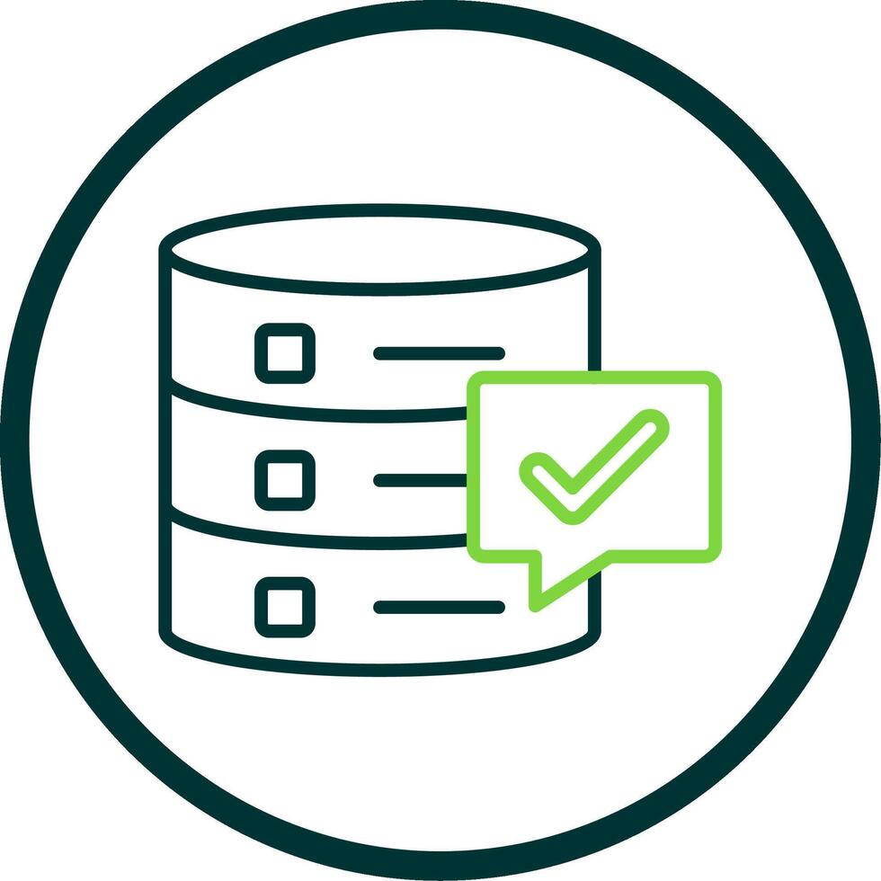 Data Quality Line Circle Icon Design vector