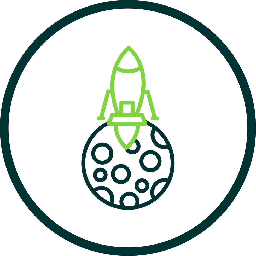 Moon Landing Line Circle Icon Design vector