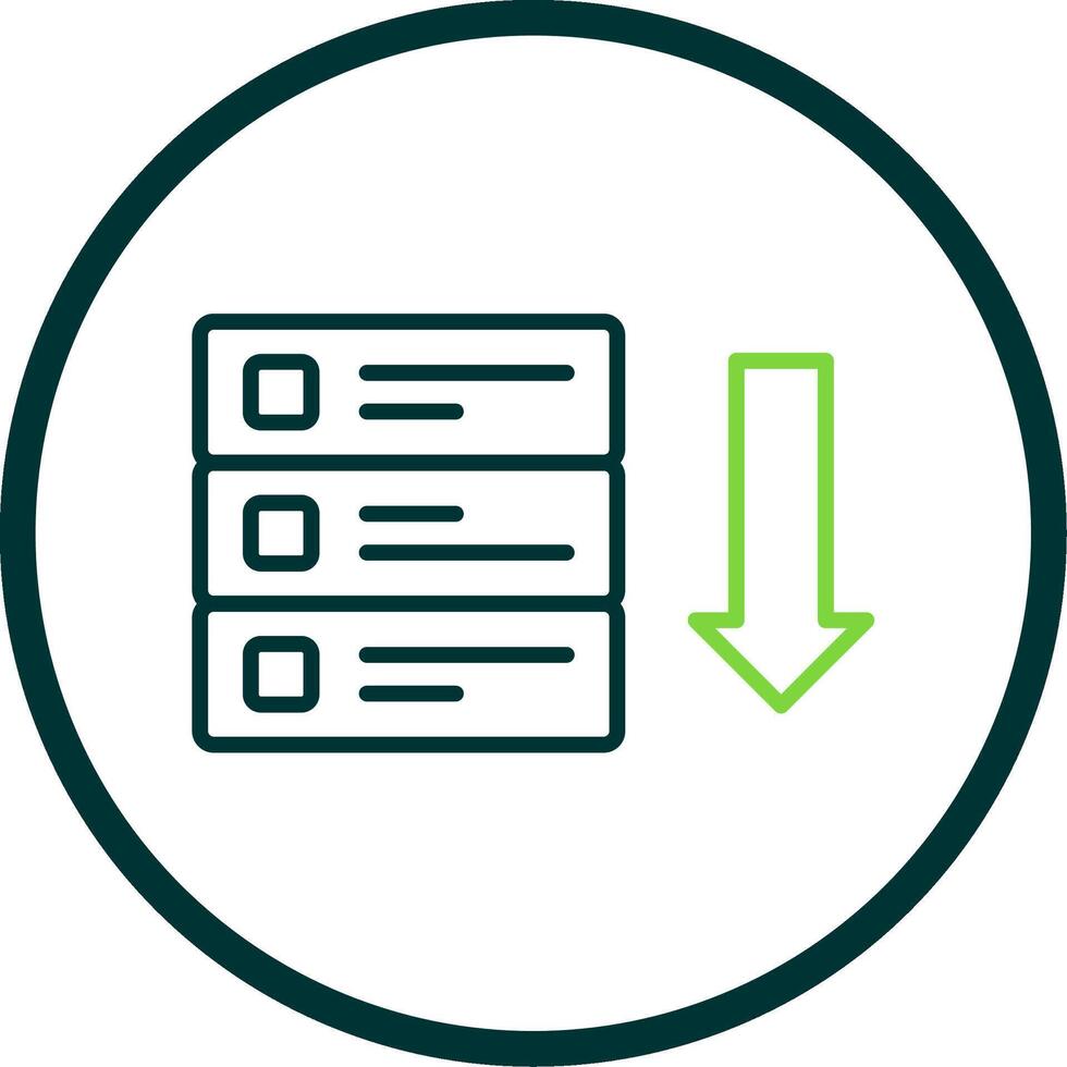 base de datos línea circulo icono diseño vector