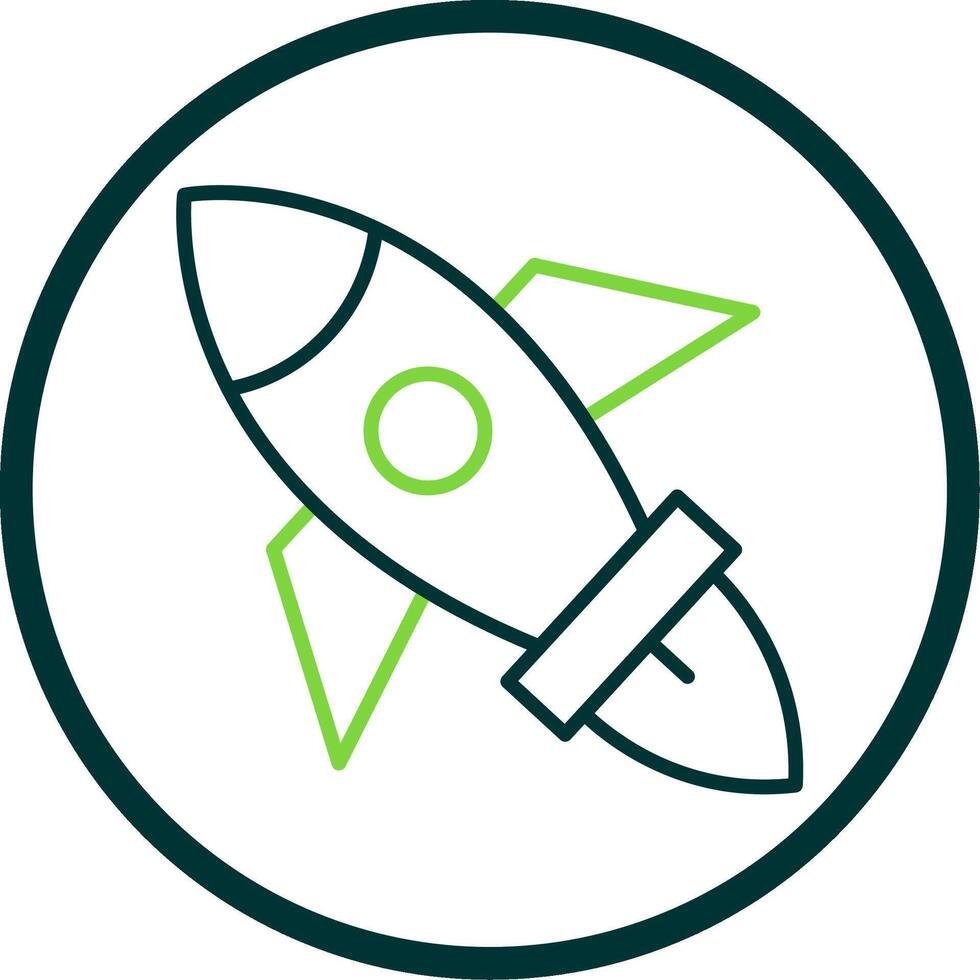 Rocket Line Circle Icon Design vector