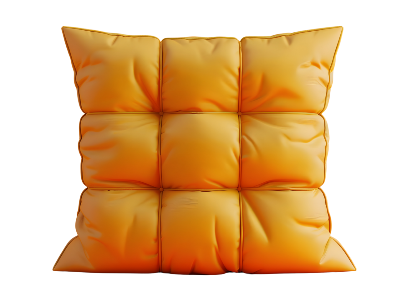 naranja a cuadros almohada, 3d ilustración elemento png