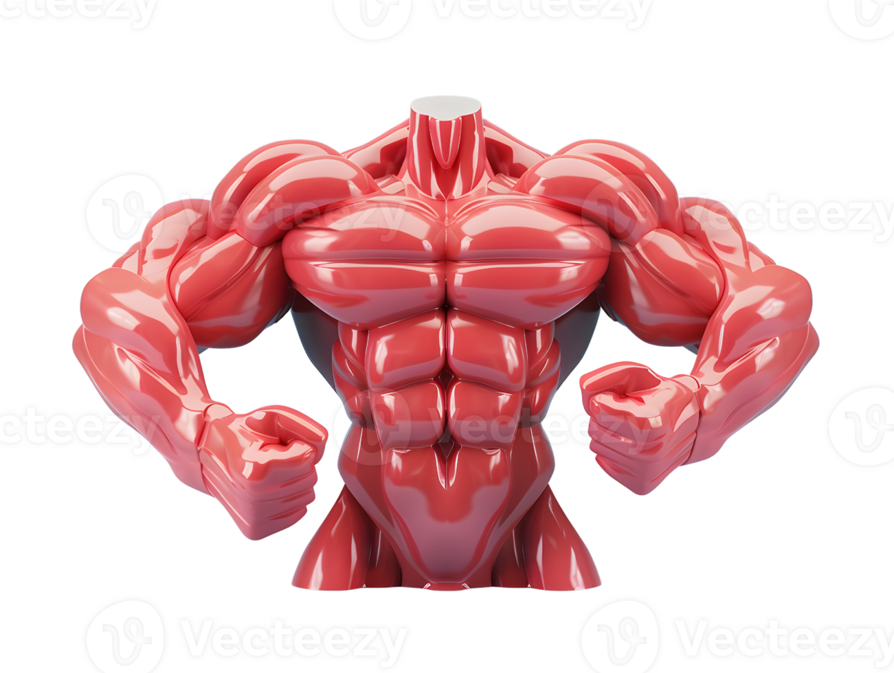 bodybuilder muscular body, 3d illustration element png