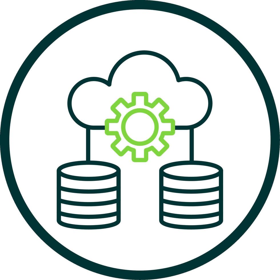 Data Storage Line Circle Icon Design vector