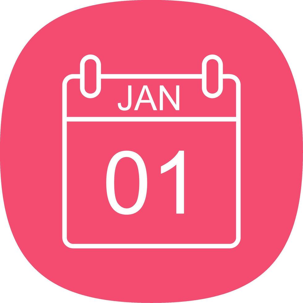 January Line Curve Icon Design vector