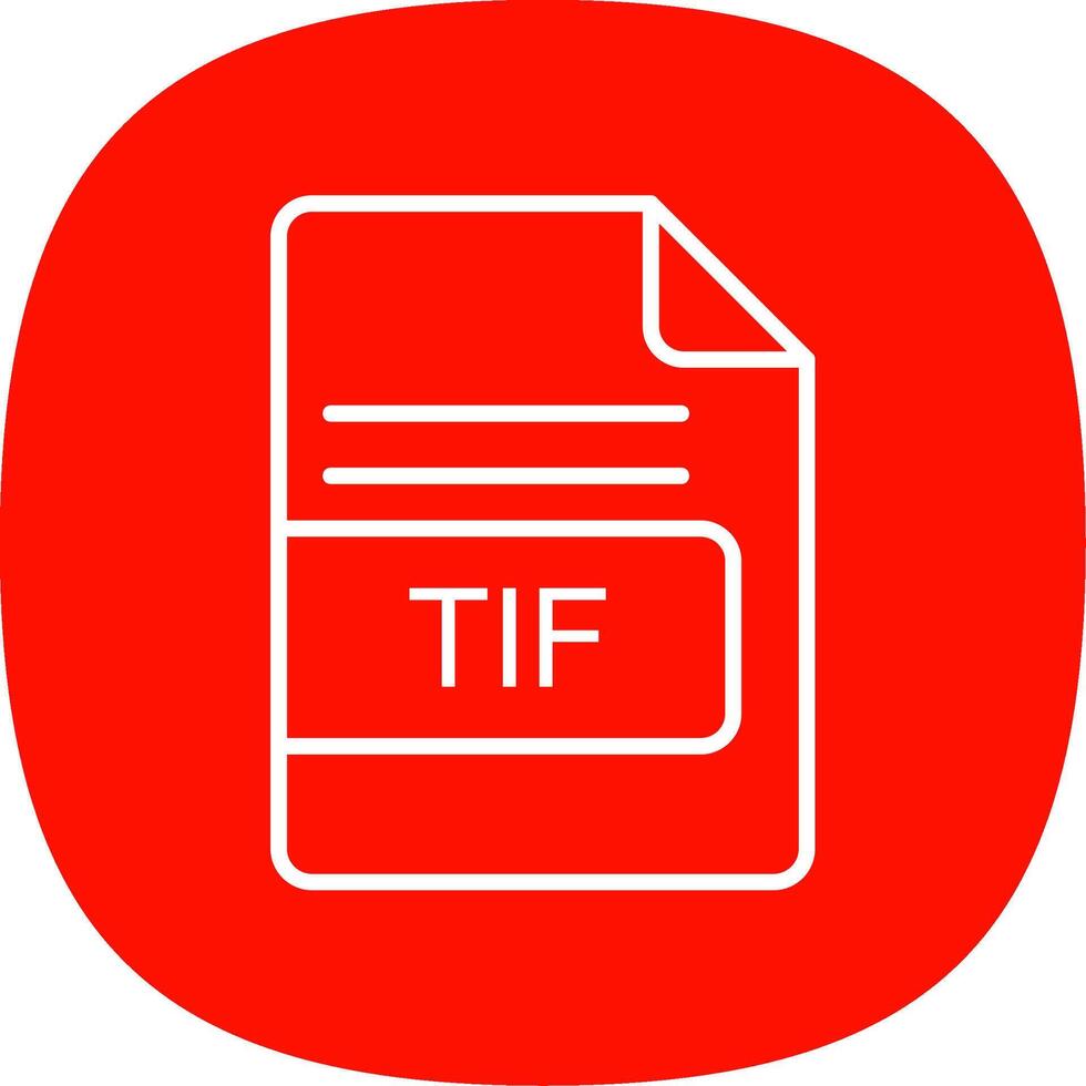 tif archivo formato línea curva icono diseño vector