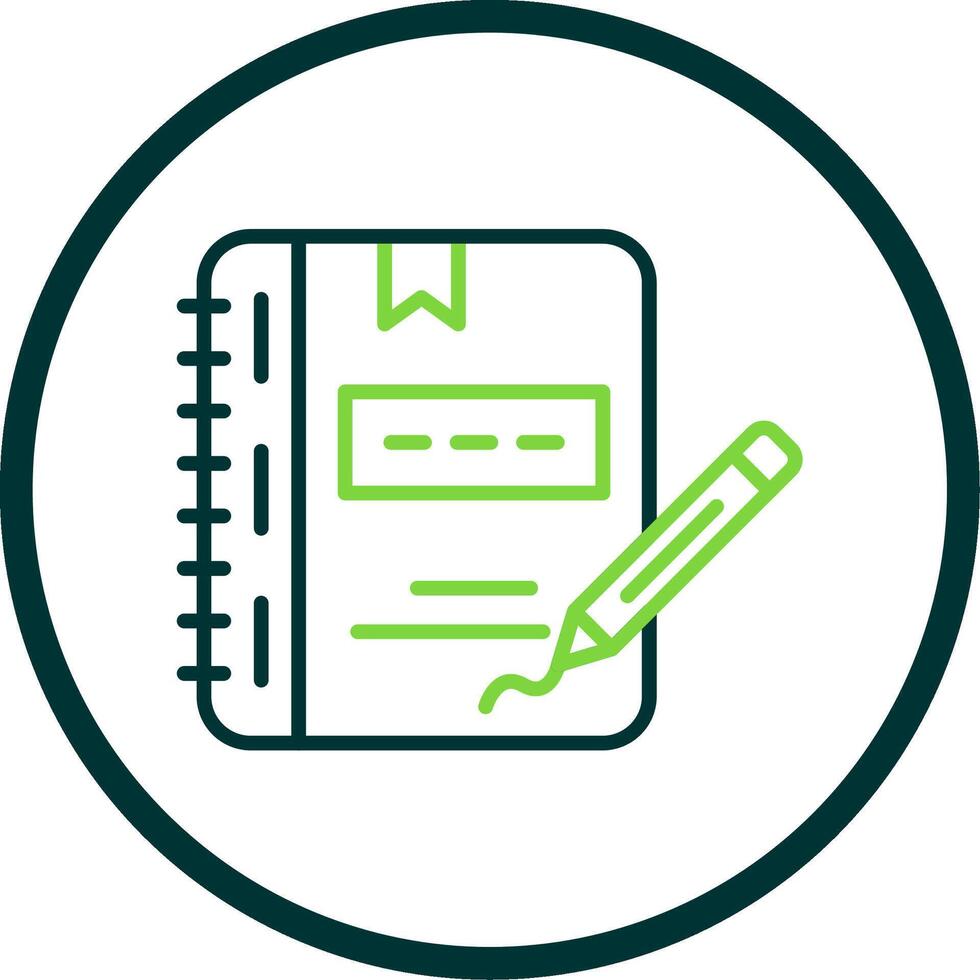 Notebook Line Circle Icon Design vector