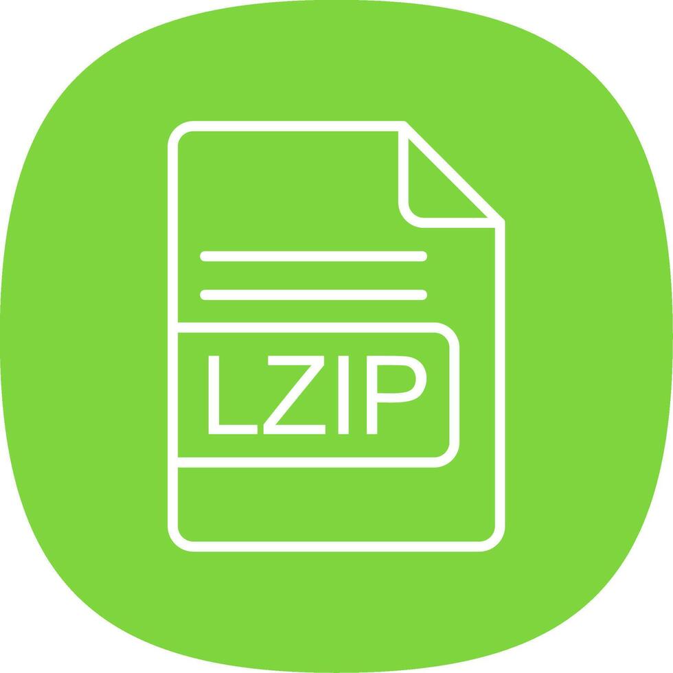 LZIP File Format Line Curve Icon Design vector