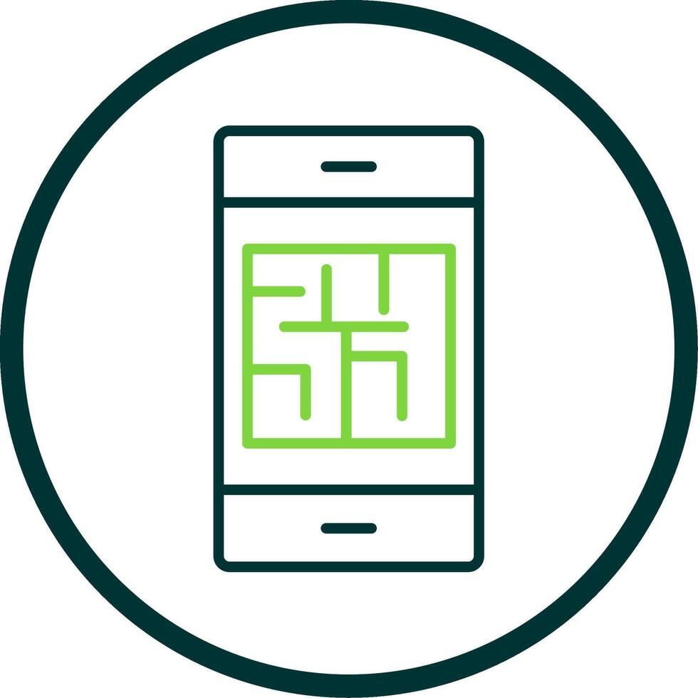 Maze Line Circle Icon Design vector