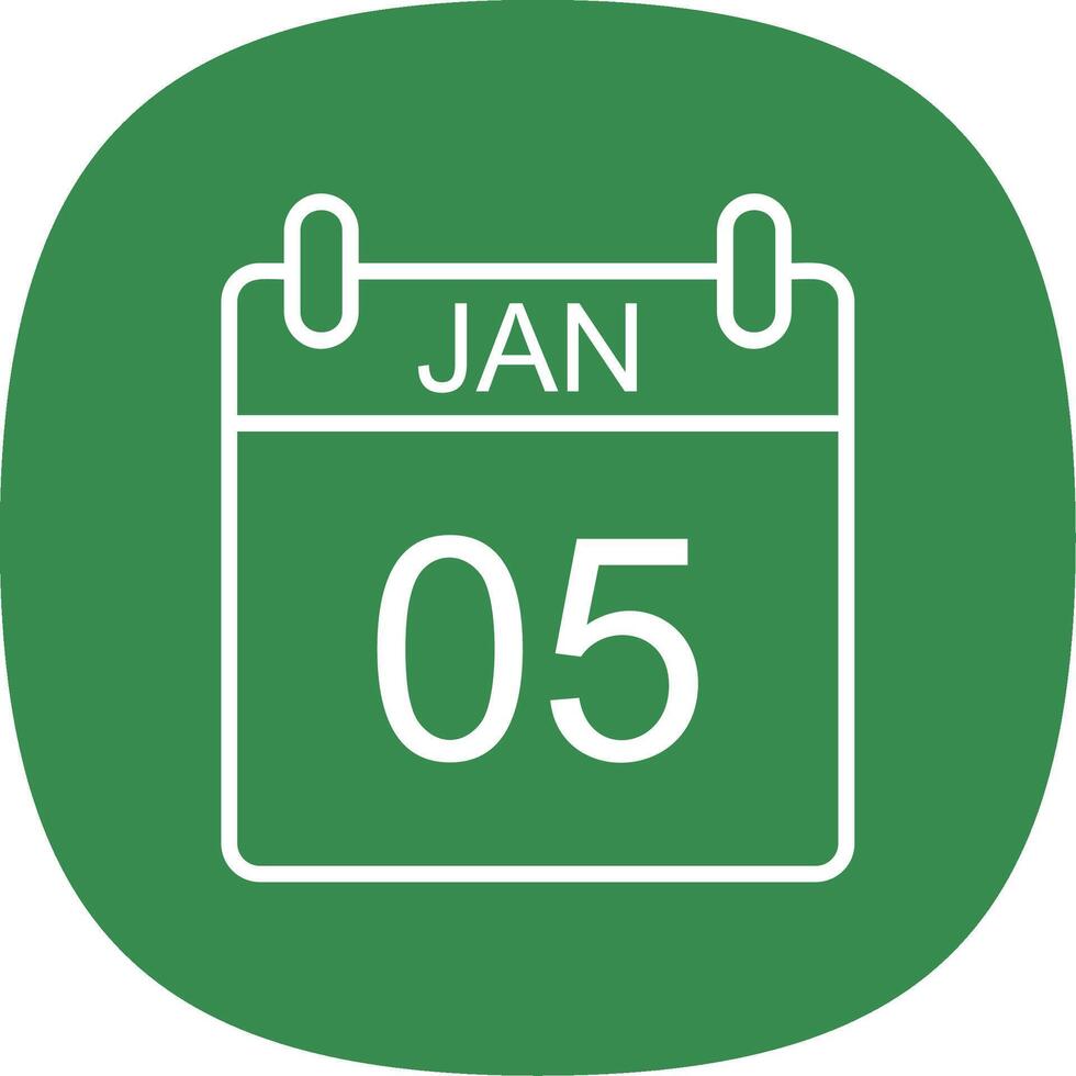 January Line Curve Icon Design vector