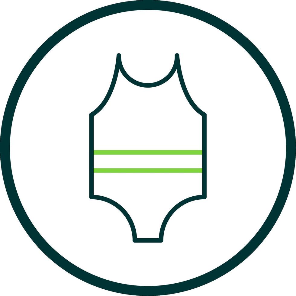 traje de baño línea circulo icono diseño vector