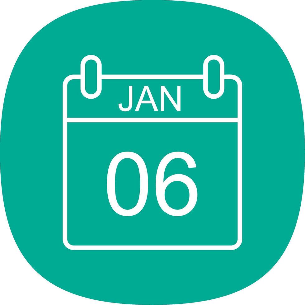 January Line Curve Icon Design vector