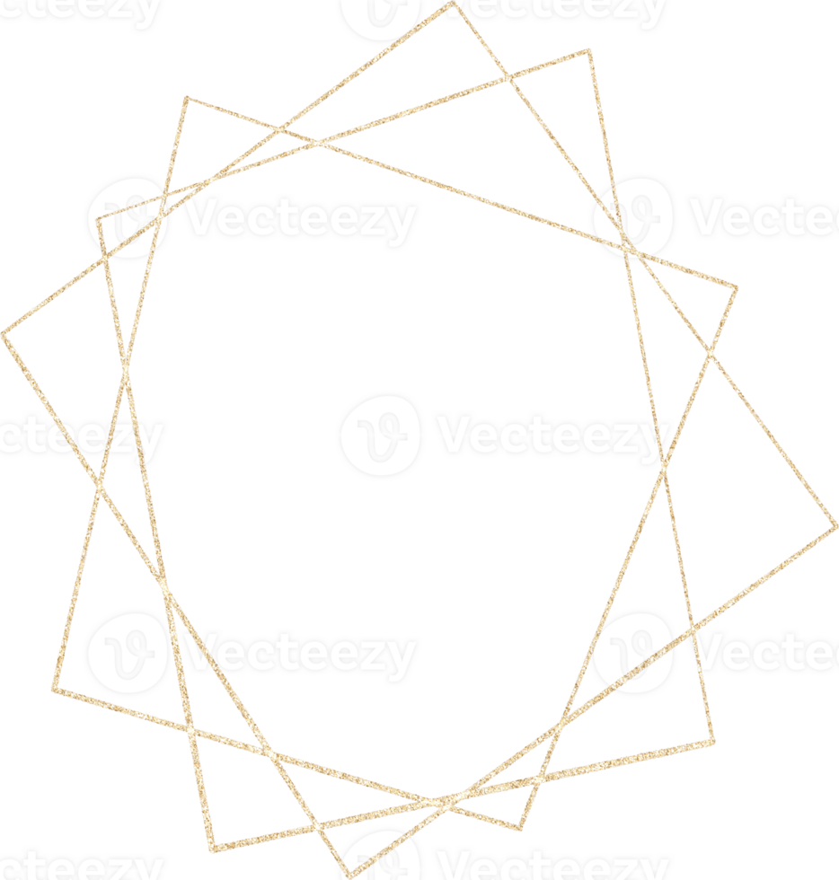 guld geometrisk ram png