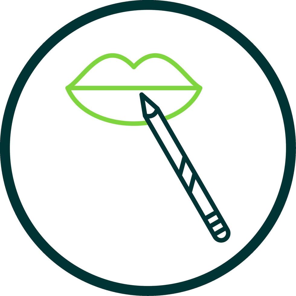 Lip Makeup Line Circle Icon Design vector