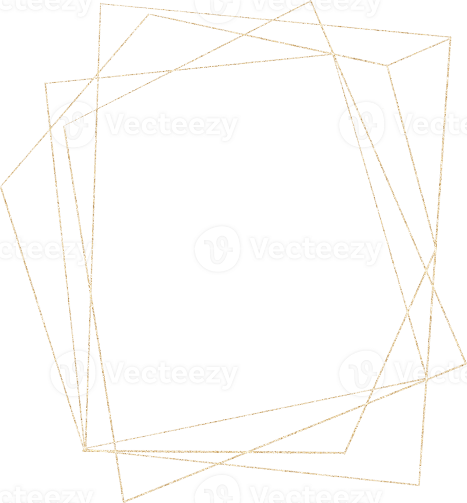 guld geometrisk ram png