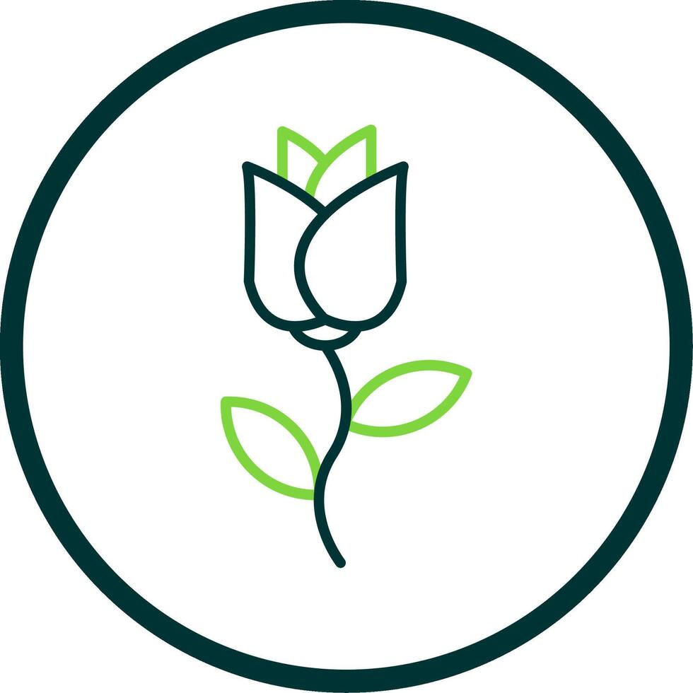 Rose Line Circle Icon Design vector