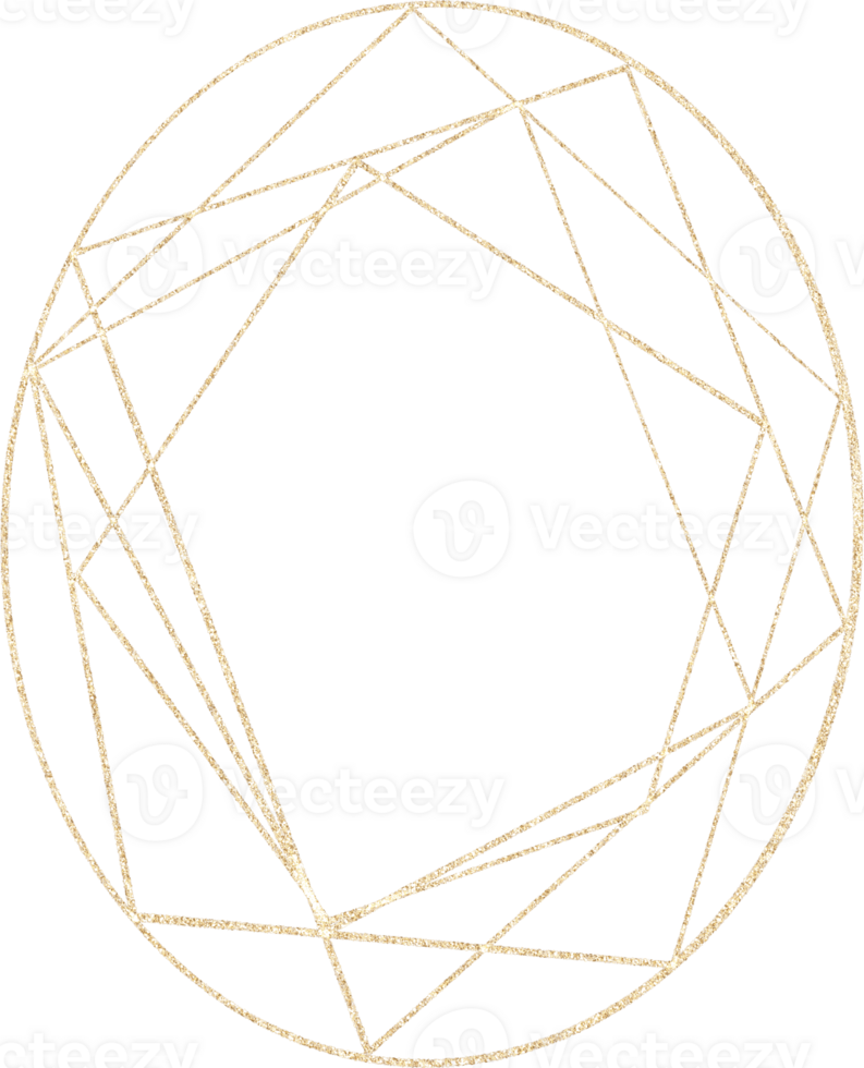 ouro geométrico quadro, Armação png