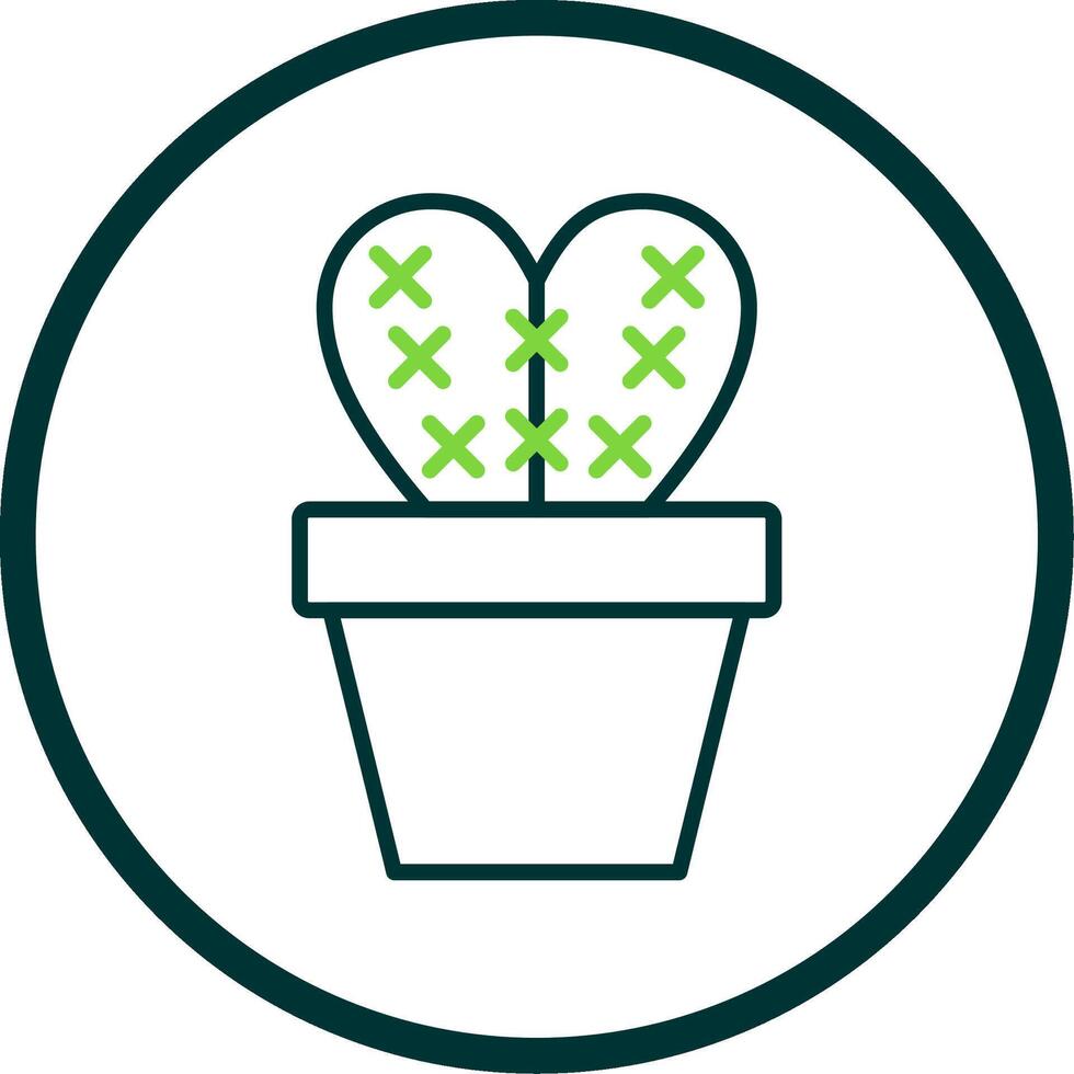 Cactus Line Circle Icon Design vector