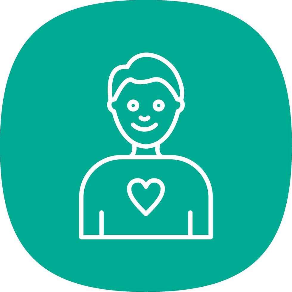 Boy Line Curve Icon Design vector
