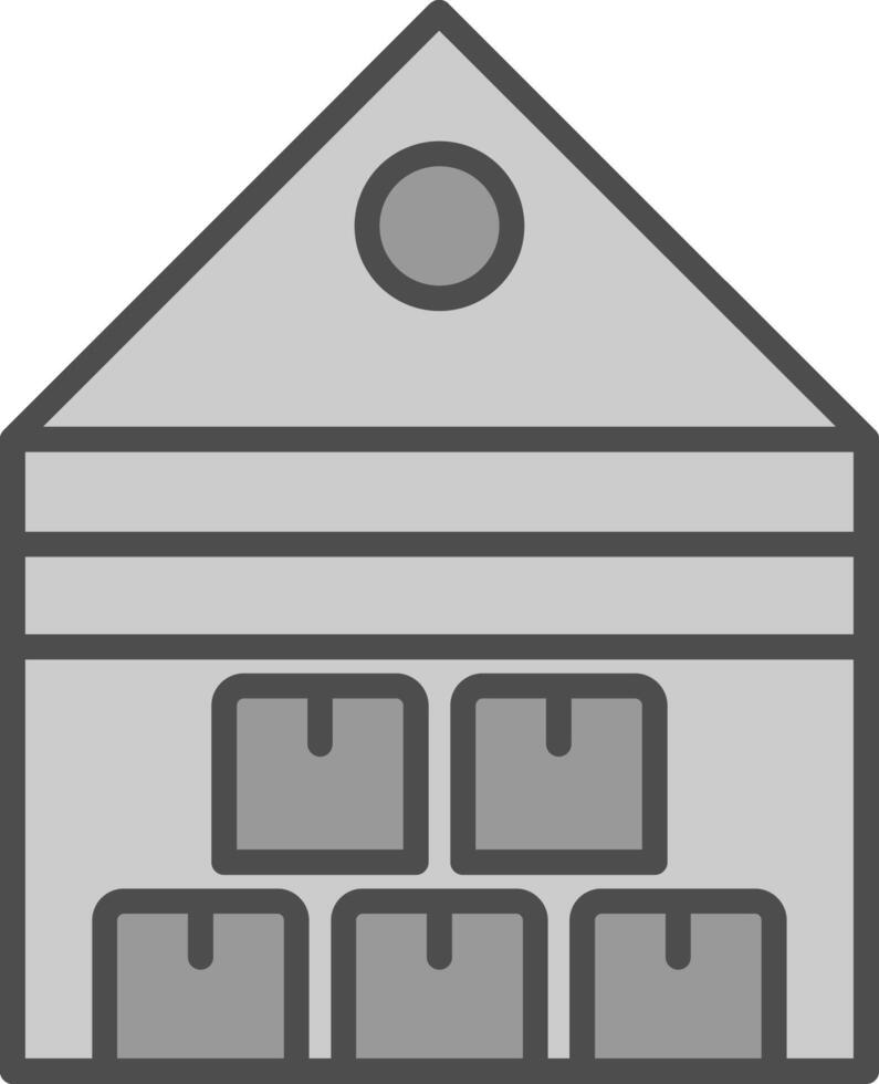 almacenamiento línea lleno escala de grises icono diseño vector