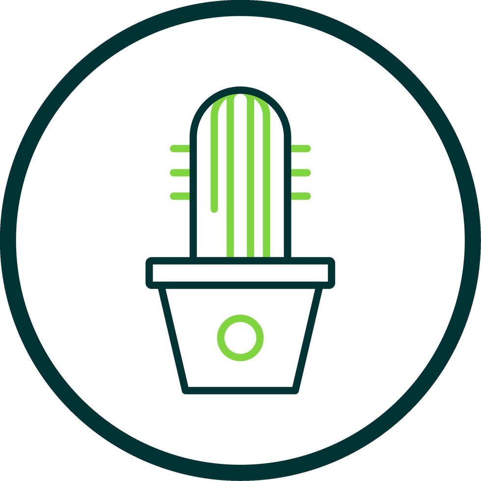 Succulent Line Circle Icon Design vector