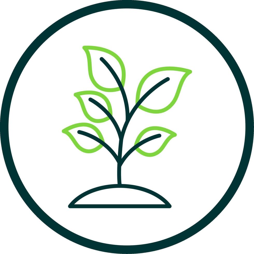 Plant Line Circle Icon Design vector