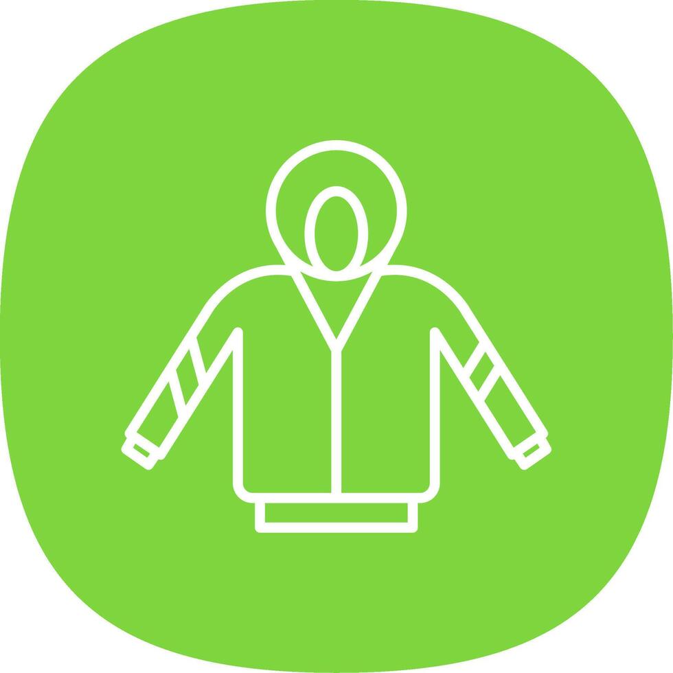 Hoodie Line Curve Icon Design vector