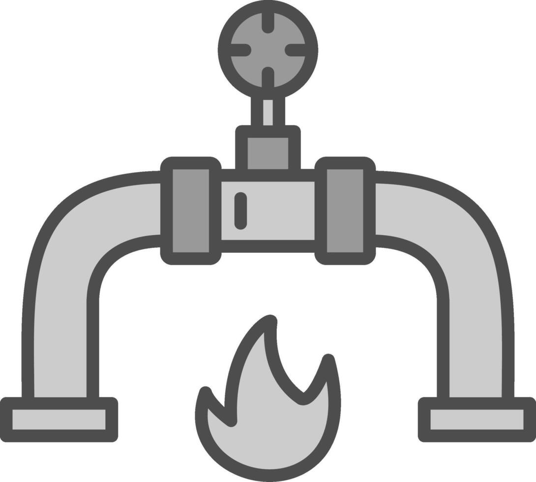 Gas PipeLine Filled Greyscale Multi Circle Line Filled Greyscale Icon Design vector