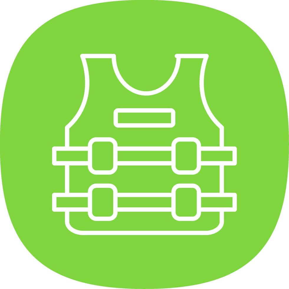 Bullet Proof Jacket Line Curve Icon Design vector