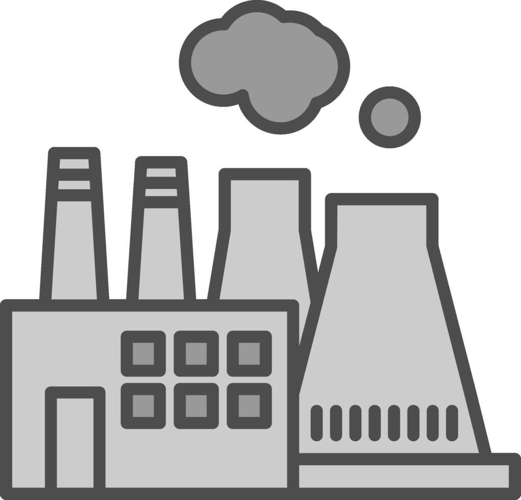 Power Plant Line Filled Greyscale Icon Design vector