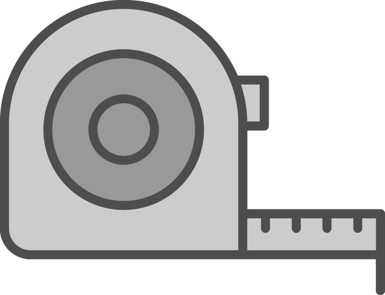 Measure Tape Line Filled Greyscale Icon Design vector