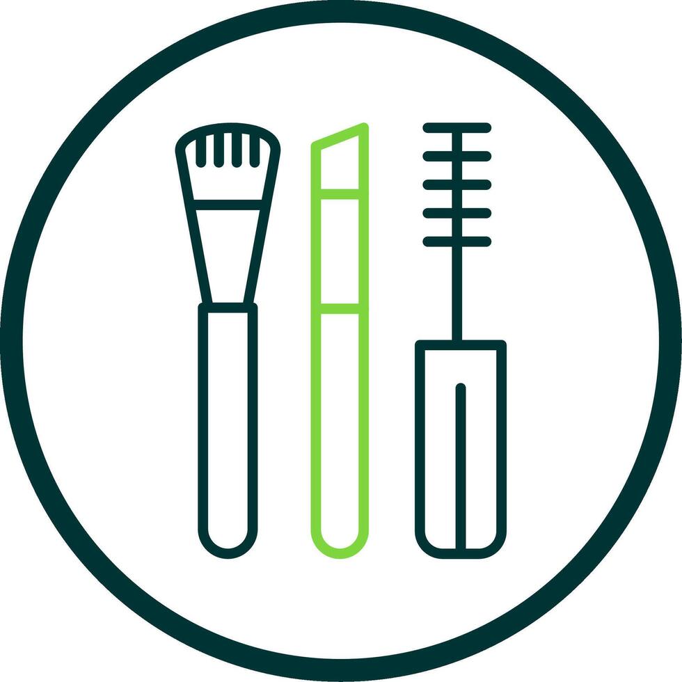 Makeup Brushes Line Circle Icon Design vector
