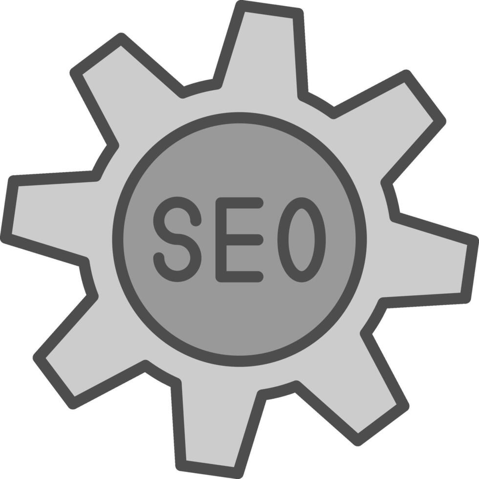 SEO Line Filled Greyscale Icon Design vector