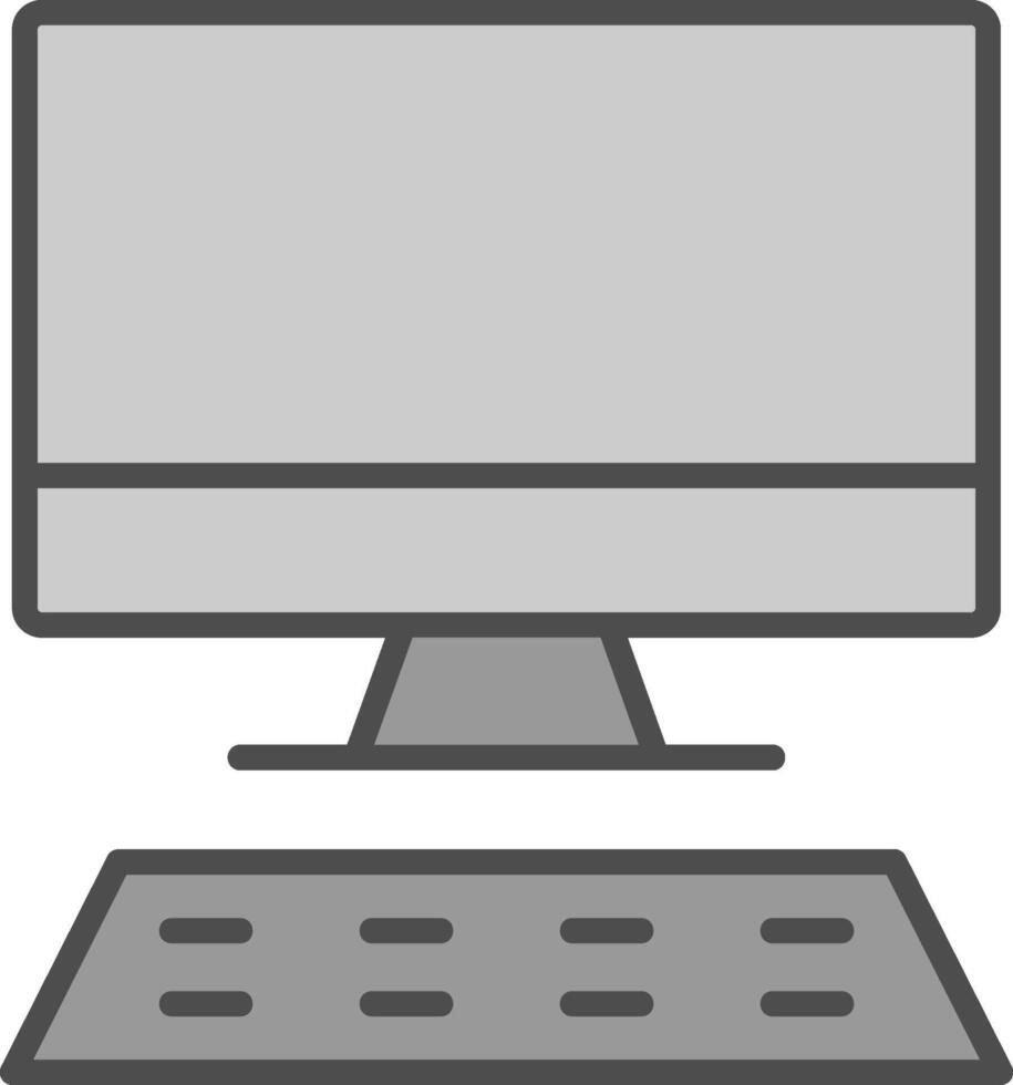 Desktop Line Filled Greyscale Icon Design vector
