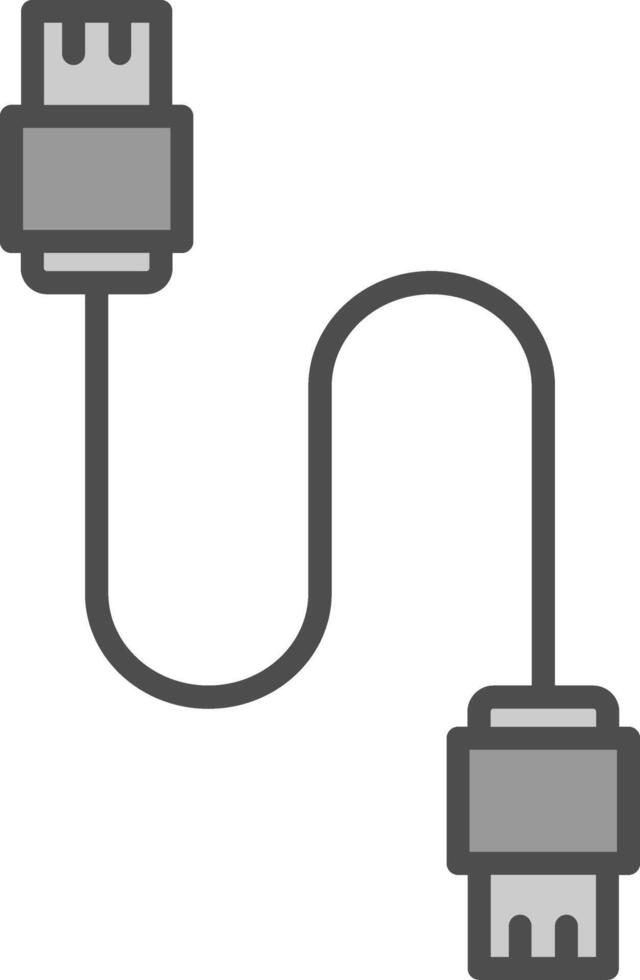 Database Cable Line Filled Greyscale Icon Design vector