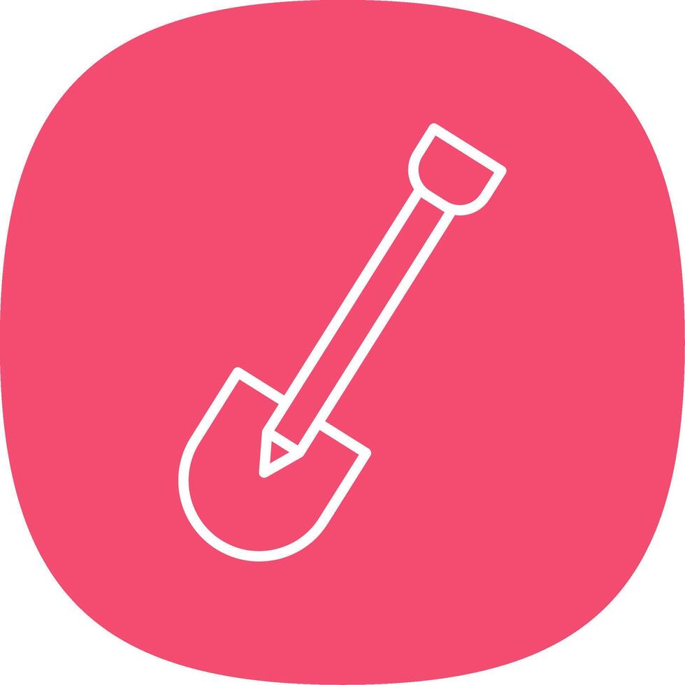 Shovel Line Curve Icon Design vector