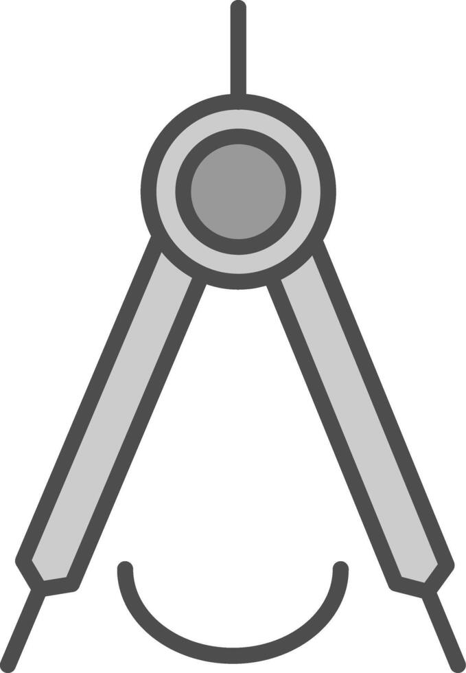 Precision Line Filled Greyscale Icon Design vector