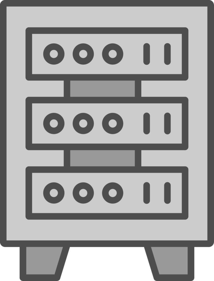 Server Rack Line Filled Greyscale Icon Design vector