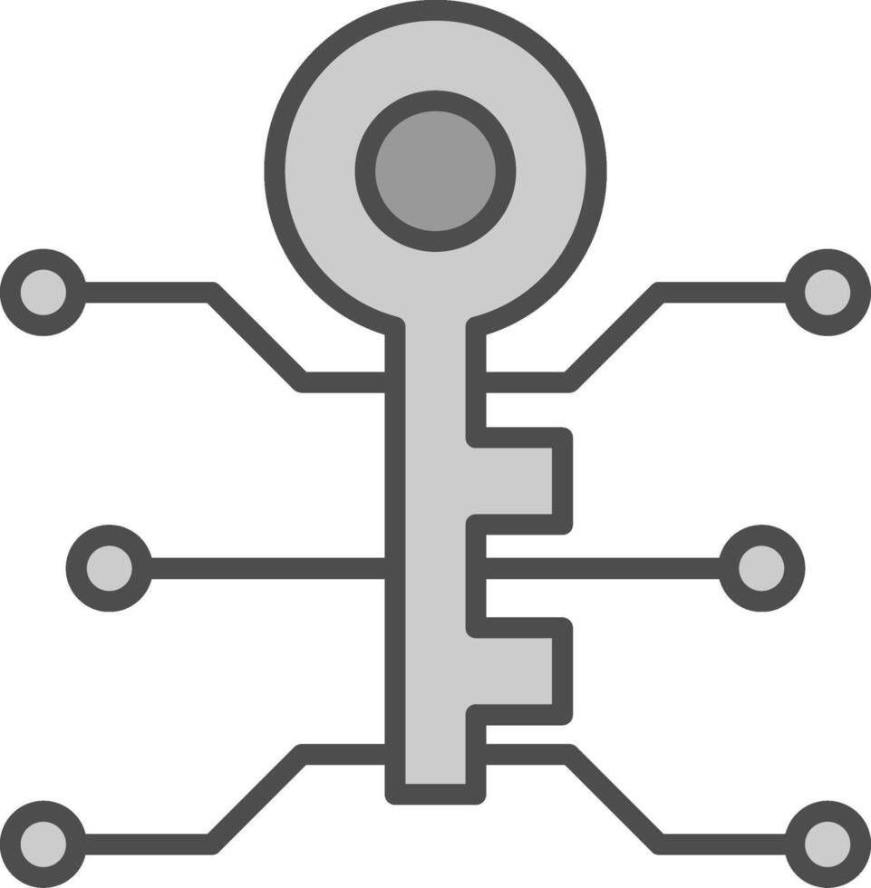 Server Encryption Line Filled Greyscale Icon Design vector