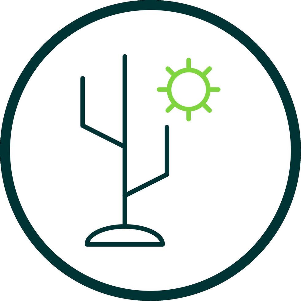 Cactus Line Circle Icon Design vector