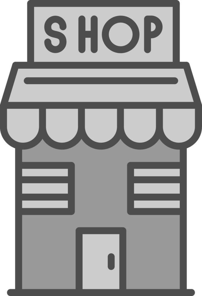 Shop Line Filled Greyscale Icon Design vector