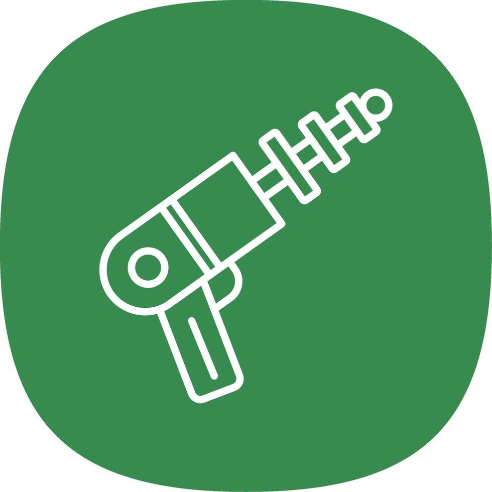 Space Gun Line Curve Icon Design vector