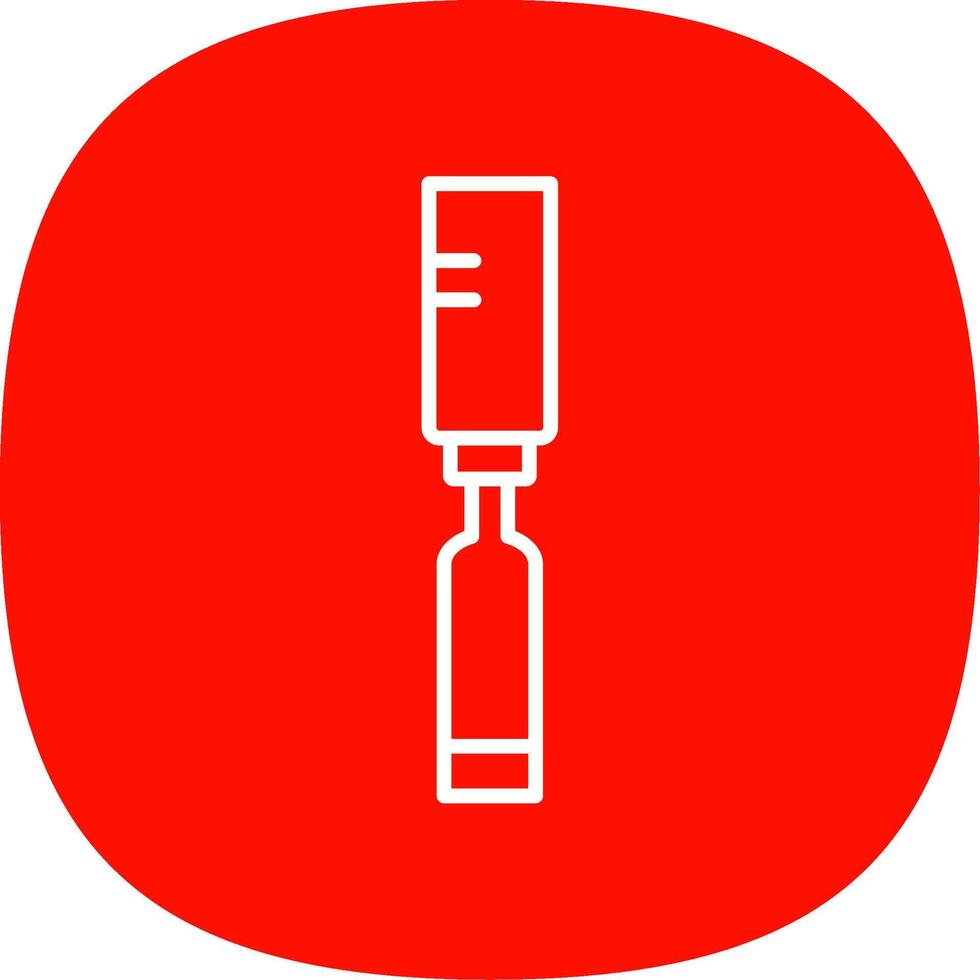 Chisel Line Curve Icon Design vector