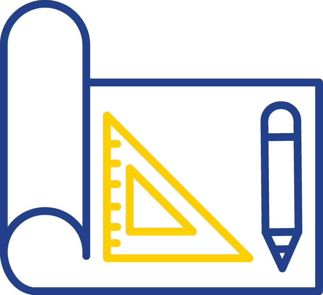 Draft Tools Line Two Colour Icon Design vector