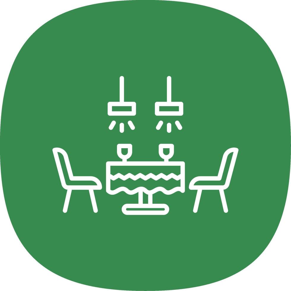Dining Table Line Curve Icon Design vector