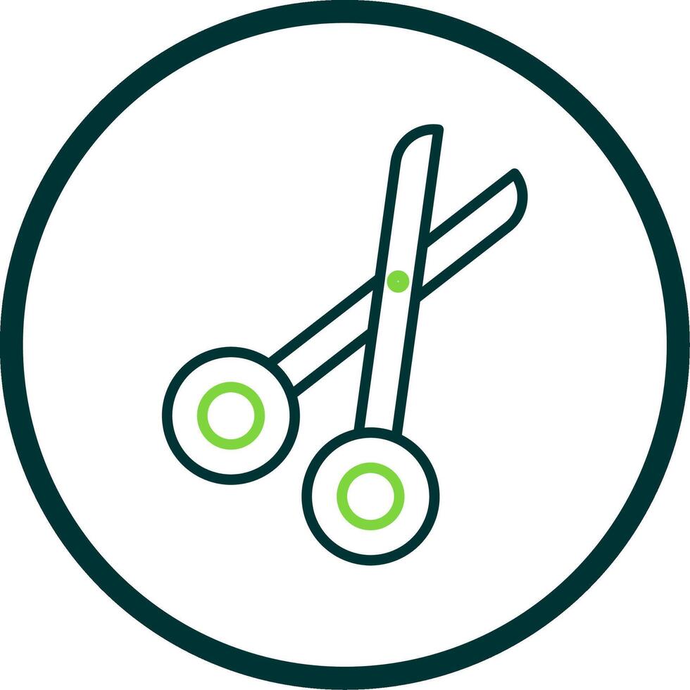 Bandage Scissors Line Circle Icon Design vector